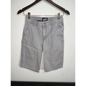 Vans Shorts 12 Boys Youth Size Grey Chino Cargo Pockets Casual Modern Cotton